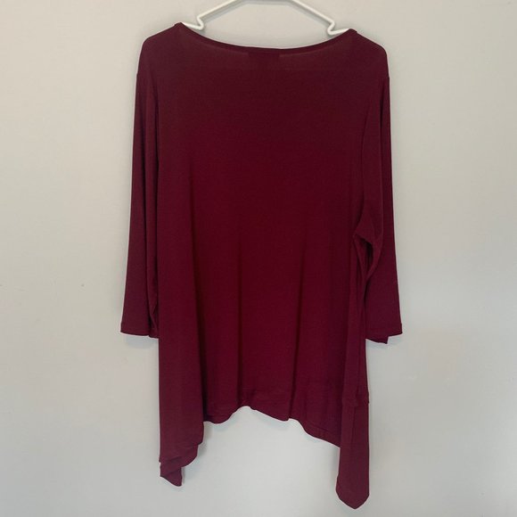 ๐ฑ 5 for $10. ROZ & ALI MAROON TUNIC SIZE WOMENS 2X - Picture 3 of 6